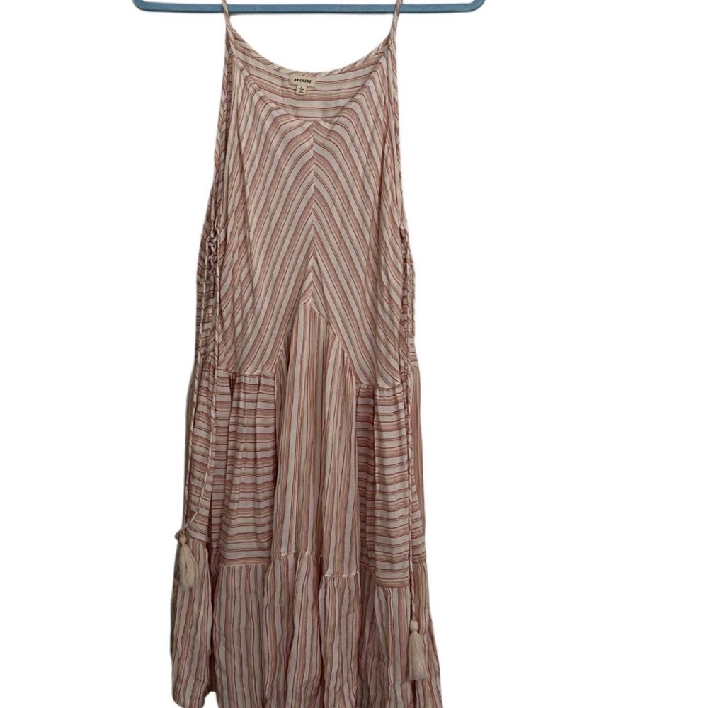 Anthropologie Blush Striped Backless Dress